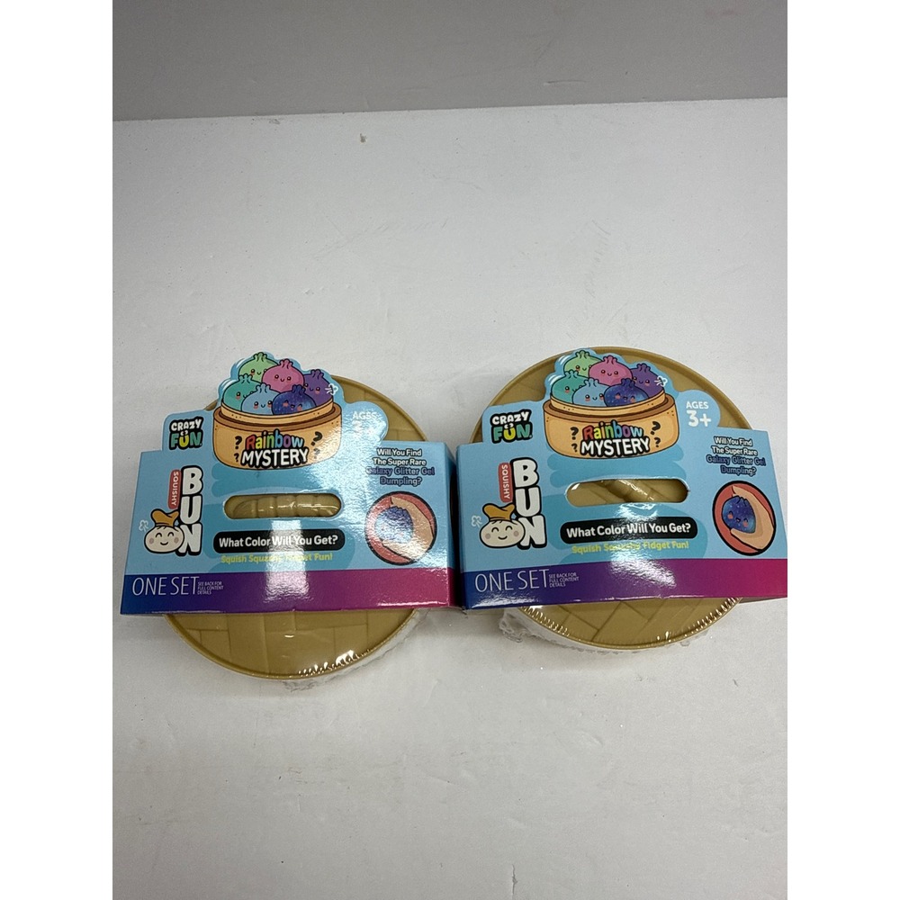 Crazy Fun Squishy Bun Rainbow Mystery Tie Dye Dumpling Fidget Toy 2 Pack New